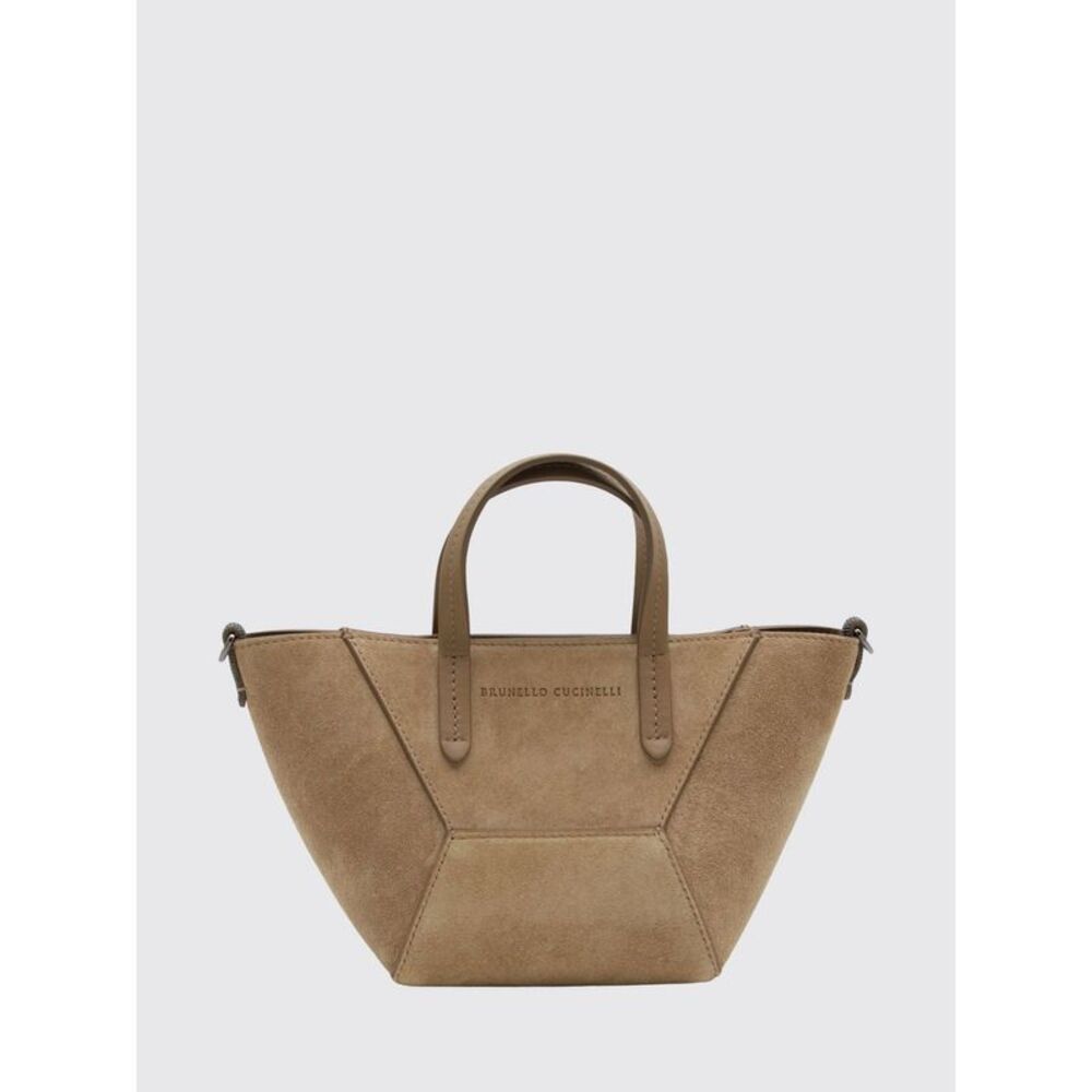 Brunello Cucinelli Small Suede Handbag With Monili Embellishment